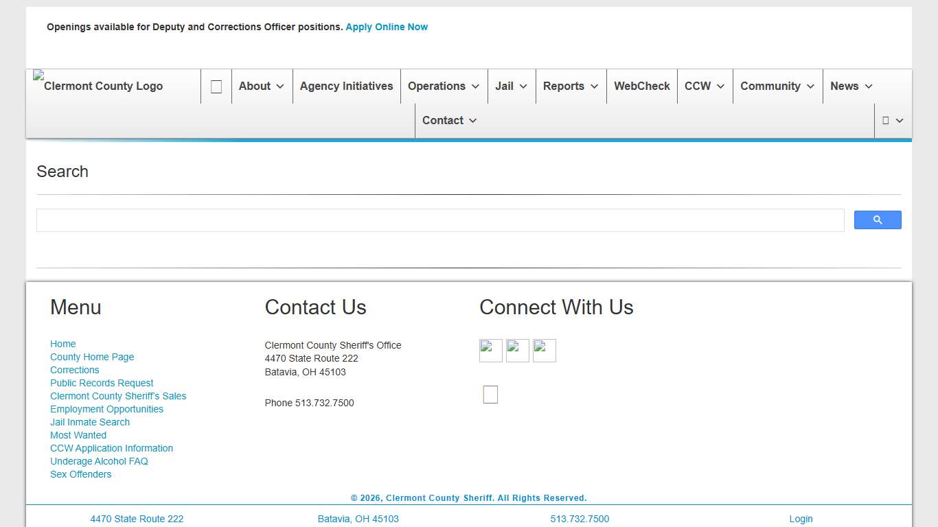 Search | Clermont County Sheriff